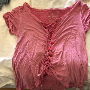 American eagle lace up shirt
